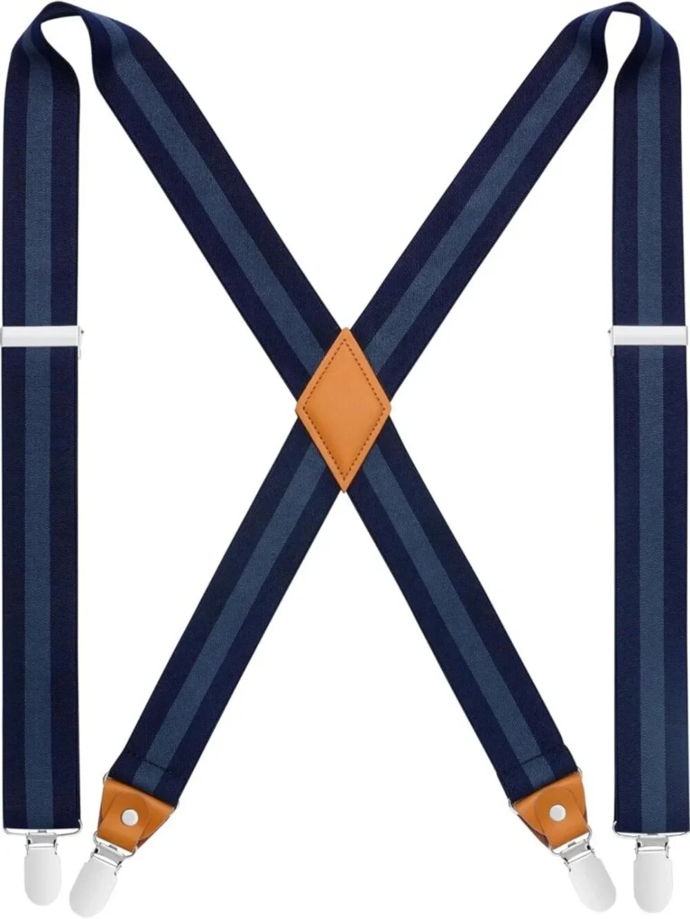 Adjustable X-Back Suspenders for Men | Elastic 1.4" Braces with 4 Strong Clips